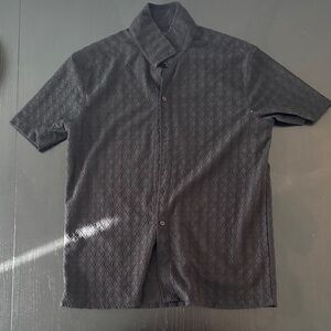 PacSun Men's Black Textured Button-Down Shirt
